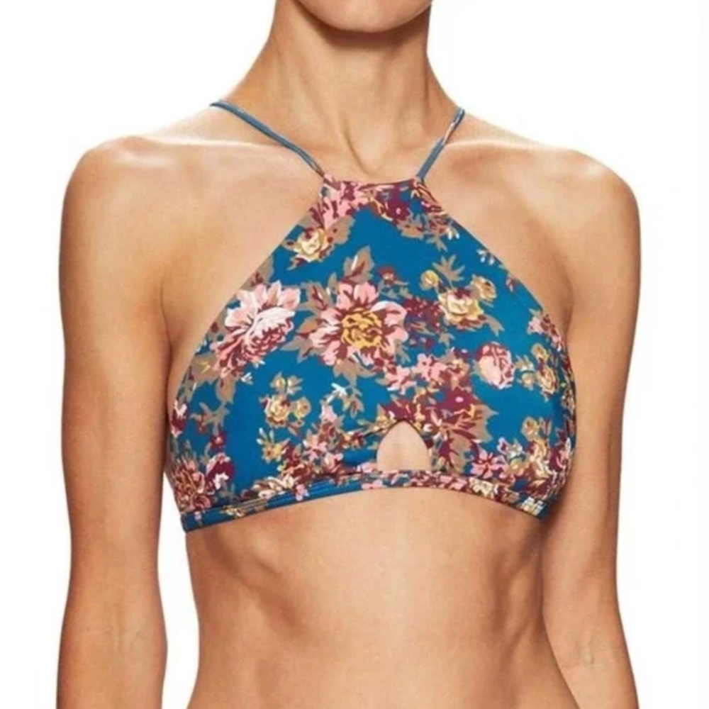 Tavik Women's Rylan Halter Swim TOP ONLY Terrance Floral Large